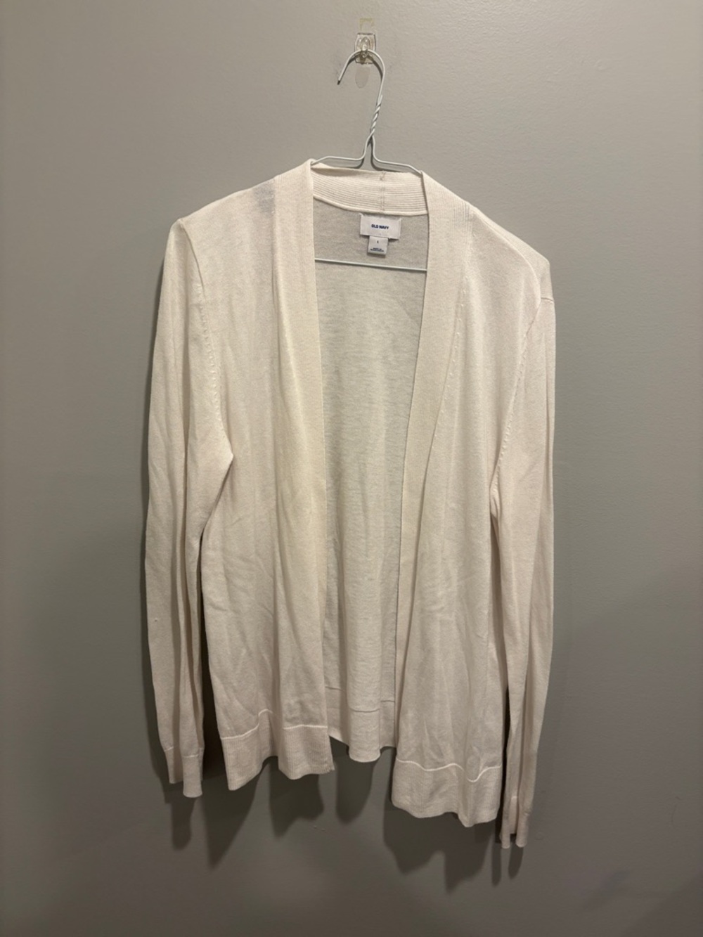 Old Navy Women's Ivory Open-Front Knit Cardigan